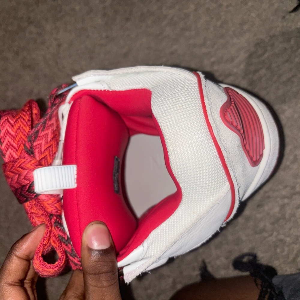 Mens Red and White Sneakers